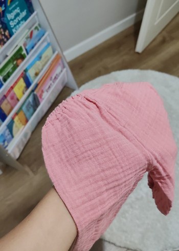3 Ay Beden pembe Renk Pembe Fırfırlı Kız Bebek Takımı
