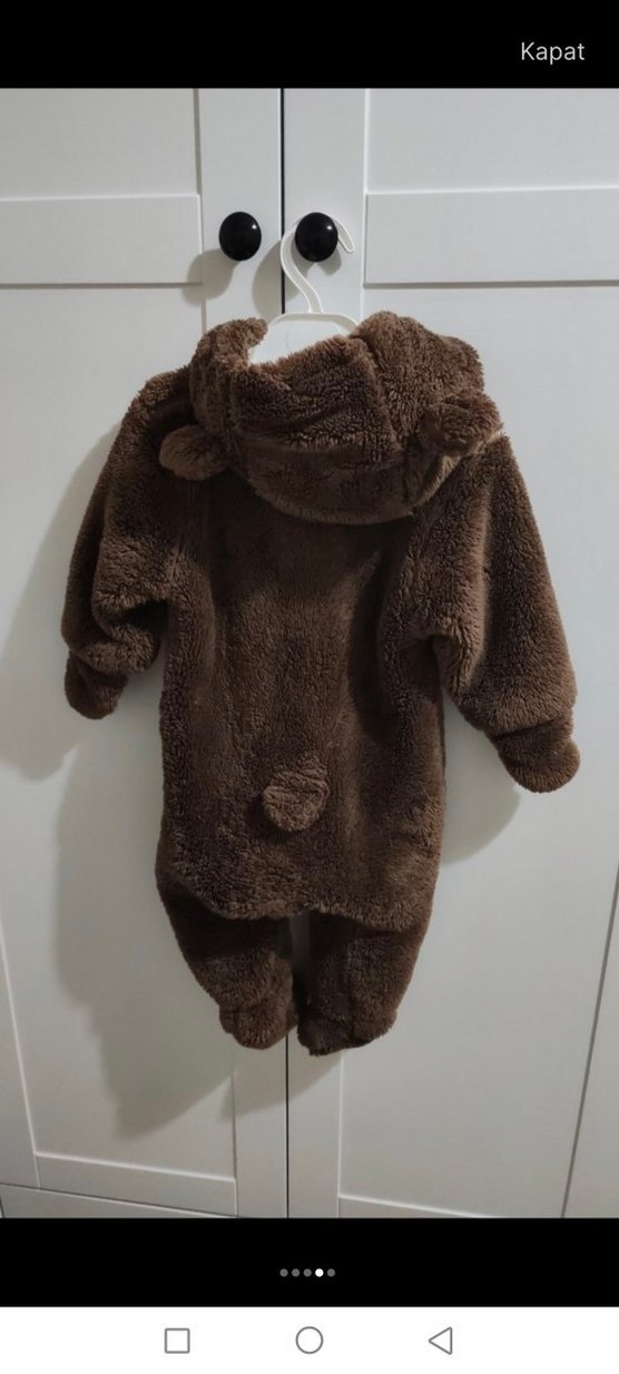 Kahverengi Peluş Bebek Tulumu - Görsel 4