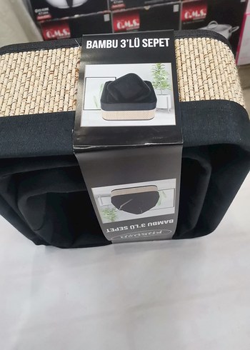 Kokosh Siyah Bambu 3'lü Sepet Seti - Görsel 2