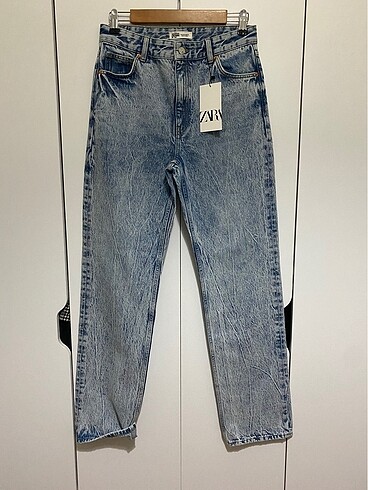 Zara 36 beden yüksek bel straight leg jean