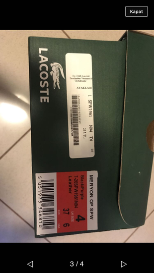 Lacoste Siyah Deri Spor Ayakkabı