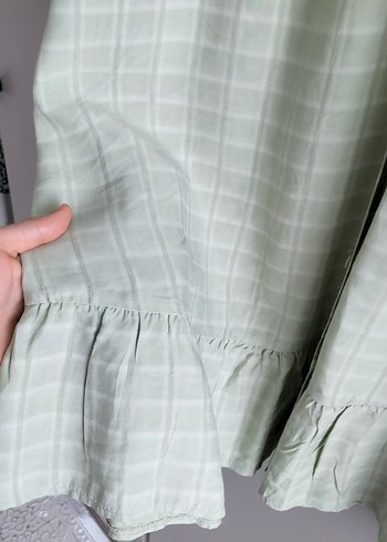 Yeşil viskon Elbise - Görsel 5