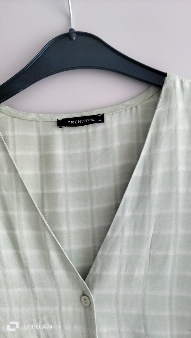 Yeşil viskon Elbise - Görsel 4