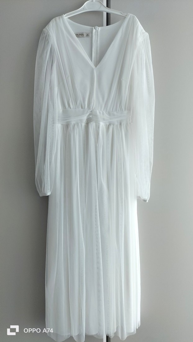Beyaz Uzun elbise - Görsel 2