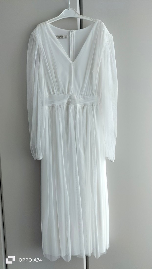 Beyaz Uzun elbise - Görsel 3