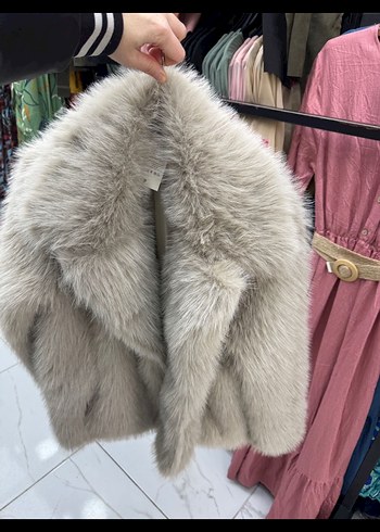 Zara Bej Kadın Suni Kürk Midi Ceket