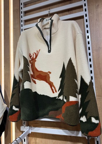 Yüksek Yakalı, Baskılı Kadın Sweatshirt - Görsel 10