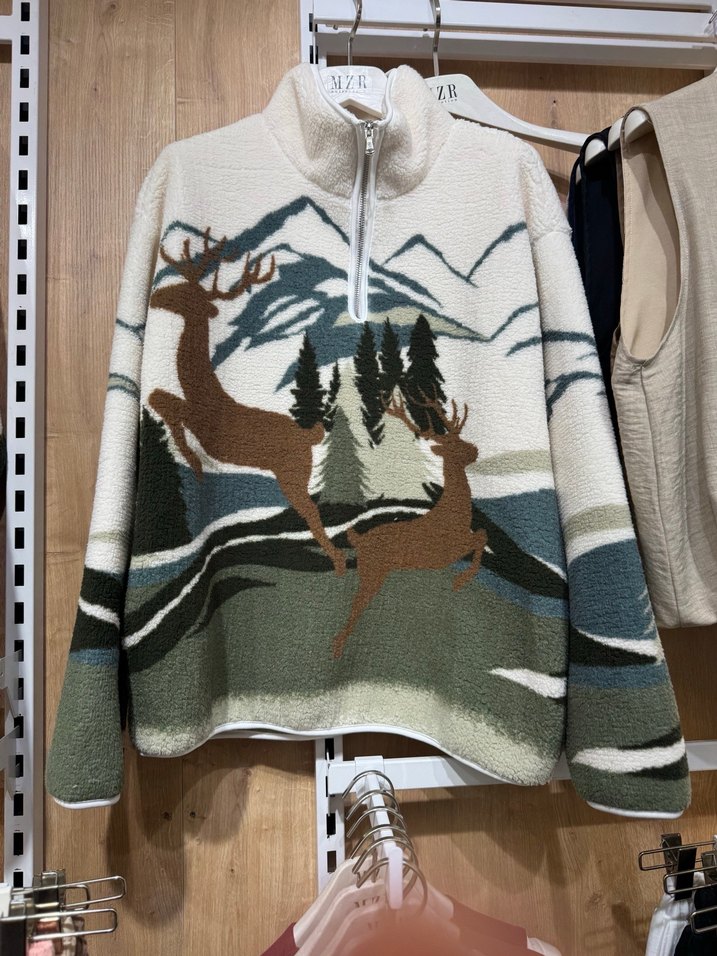 Yüksek Yakalı, Baskılı Kadın Sweatshirt - Görsel 2