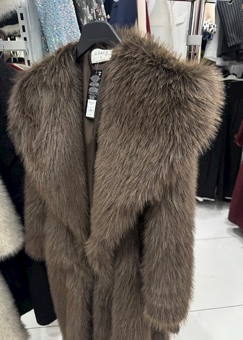 Kahverengi Uzun Kollu Suni Kürk Kaban - Görsel 3