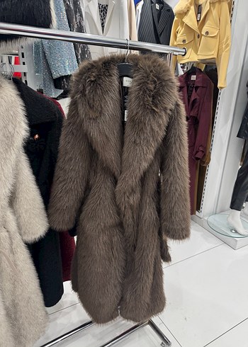 Kahverengi Uzun Kollu Suni Kürk Kaban - Görsel 6