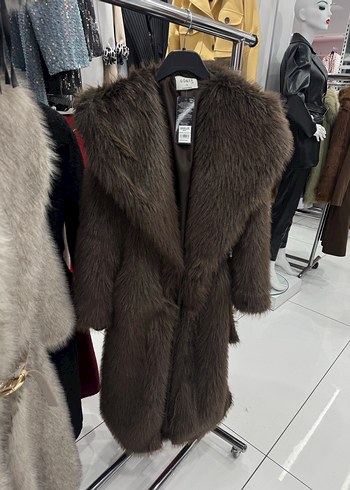 Kahverengi Uzun Kollu Suni Kürk Kaban - Görsel 2