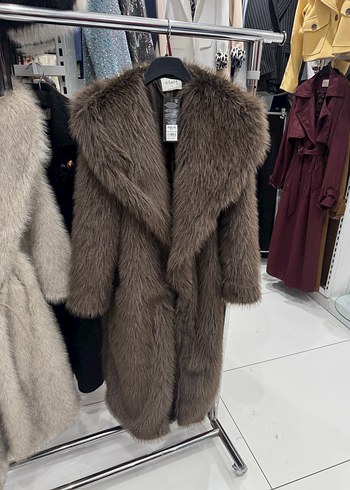 Kahverengi Uzun Kollu Suni Kürk Kaban - Görsel 11