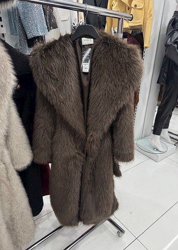 Kahverengi Uzun Kollu Suni Kürk Kaban - Görsel 4