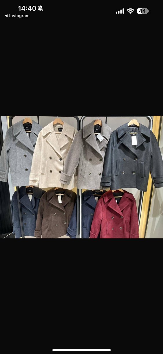 Siyah Çift Düğmeli Kısa Kaban - Görsel 3