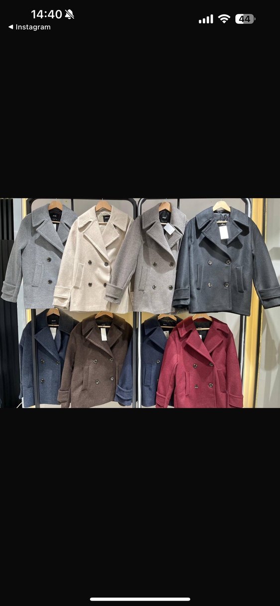 Siyah Çift Düğmeli Kısa Kaban - Görsel 2