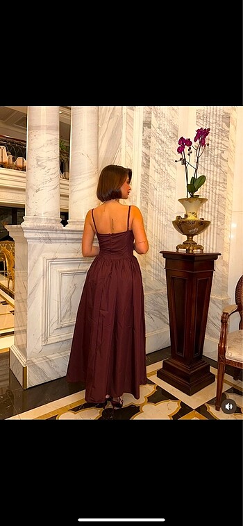 s Beden bordo Renk Zara elbise
