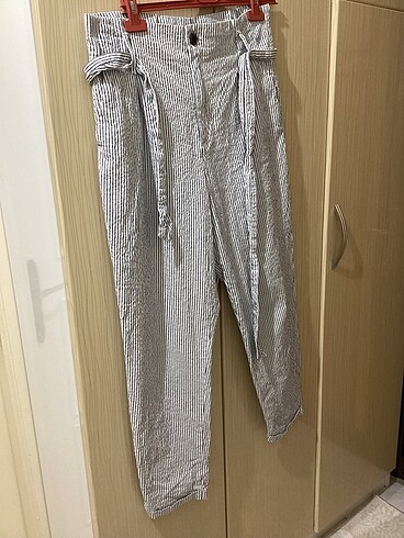 H&M bayan çizgili Pantolon - Görsel 3