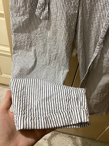 H&M bayan çizgili Pantolon - Görsel 5