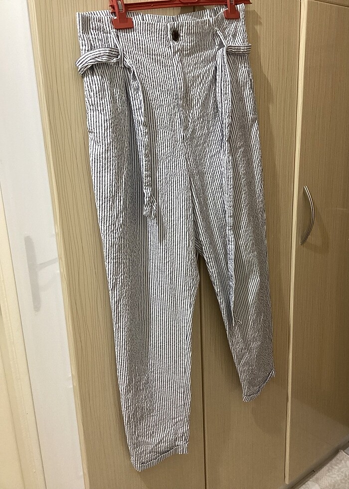 H&M bayan çizgili Pantolon - Görsel 3