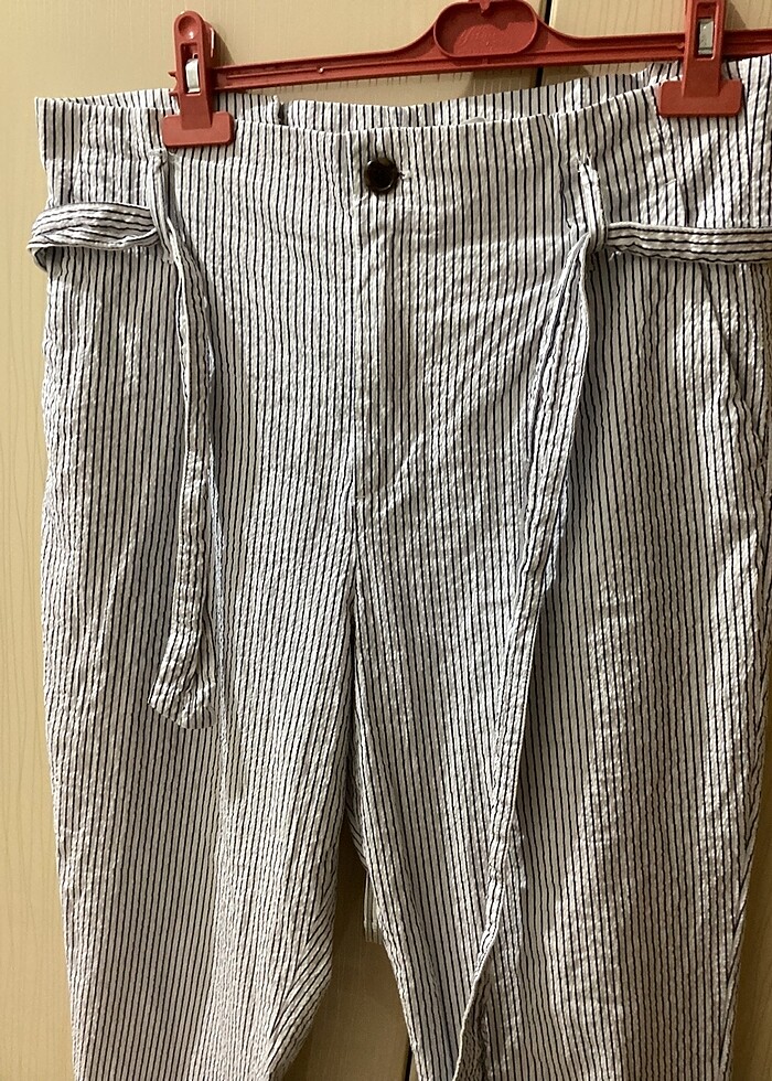 H&M bayan çizgili Pantolon - Görsel 4