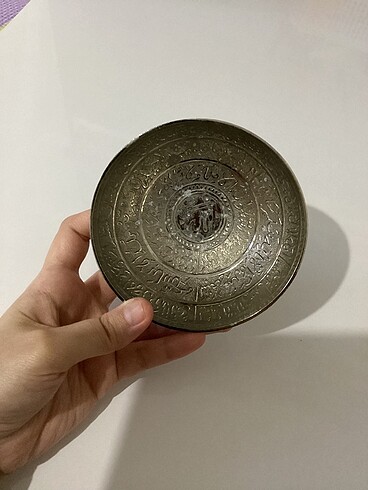 Antika dualı pirinç tas - Görsel 5