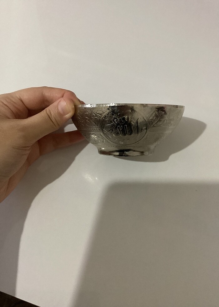 Antika dualı pirinç tas - Görsel 4