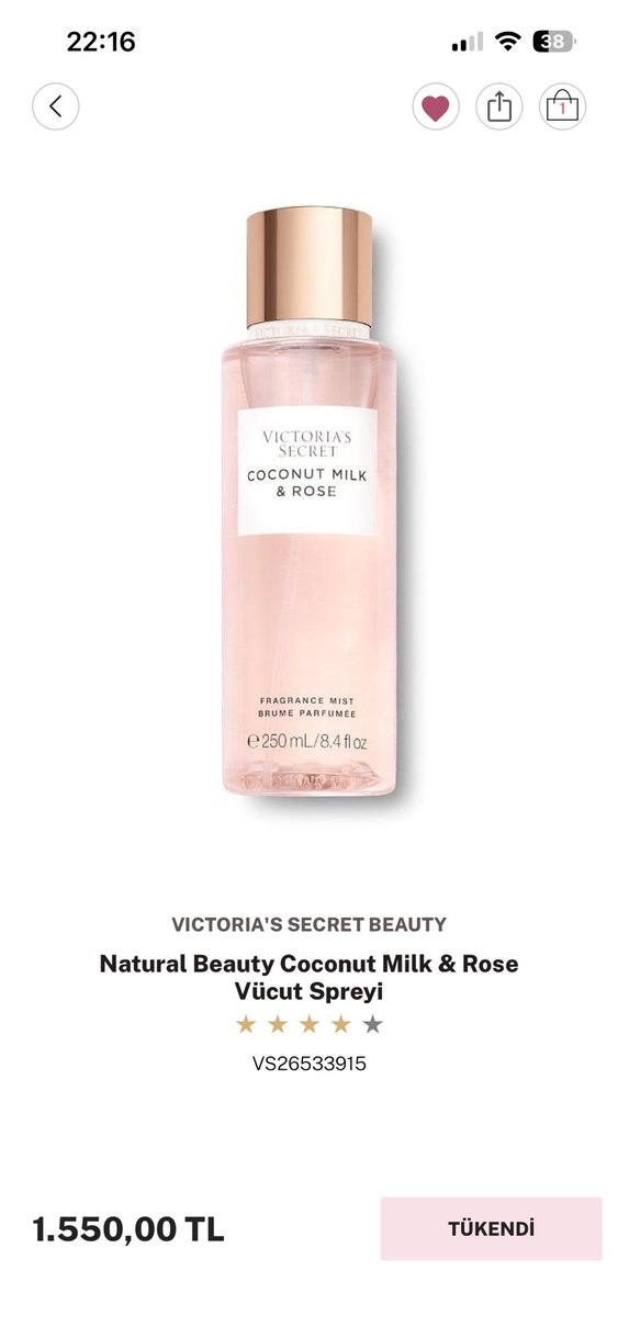 Victoria's Secret Coconut Milk & Rose Vücut Spreyi 250 ml - Görsel 2