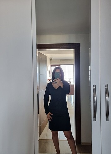 Zara Kadife siyah elbise
