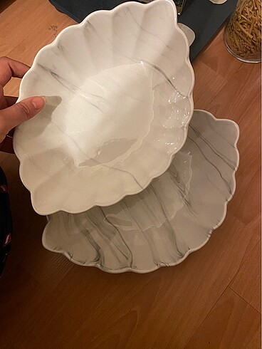 Beden beyaz Renk 2li salata tabağı
