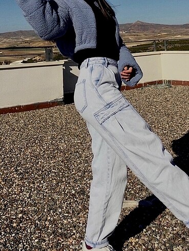 BERSHKA DENIM JEAN XS 34 BEDEN