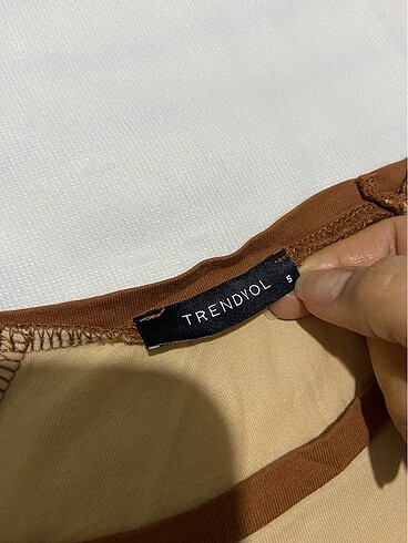 s Beden Renk bloklu crop bluz