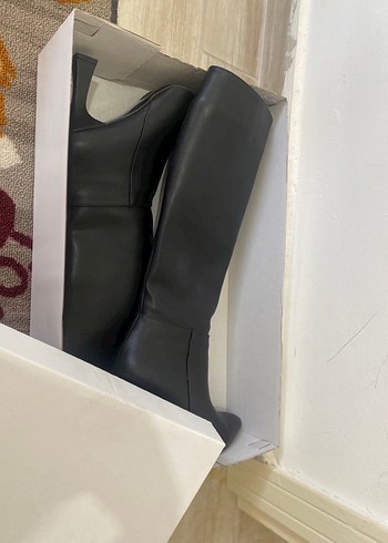 Siyah Kadın Dizüstü Stiletto Topuklu Çizme - Görsel 5