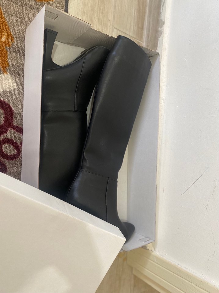 Siyah Kadın Dizüstü Stiletto Topuklu Çizme - Görsel 5