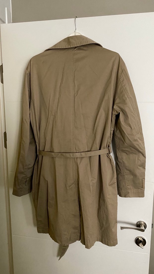 Bej Kemerli Midi erkek Trençkot - Görsel 2
