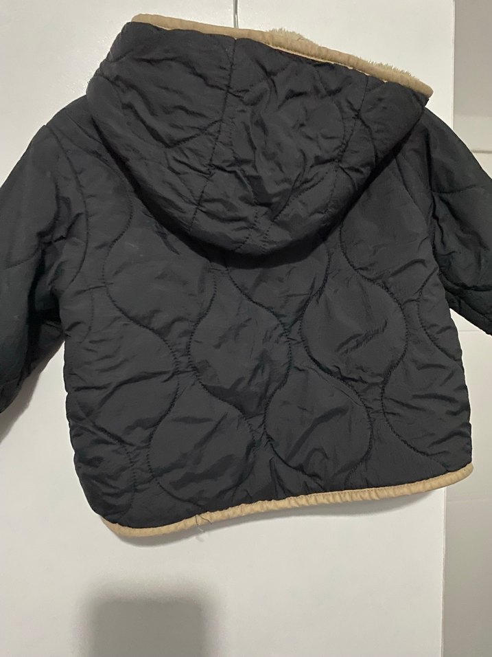 Düğmeli Erkek Çocuk Siyah Sade Mont - Görsel 3