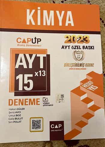 2023 Kimya AYT Özel Baskı 15x13 Deneme Kitabı