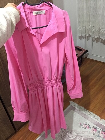 xl Beden pembe Renk Beli lastikli sıfır gömlek