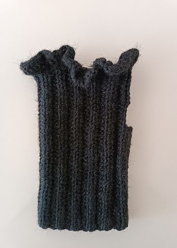 Siyah El Örgüsü Eldiven - Görsel 3