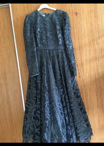 Uzun Kollu Siyah Gotik Kadın Elbise - Görsel 2