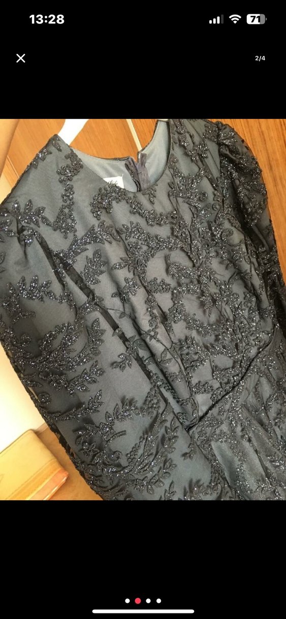 Uzun Kollu Siyah Gotik Kadın Elbise - Görsel 3