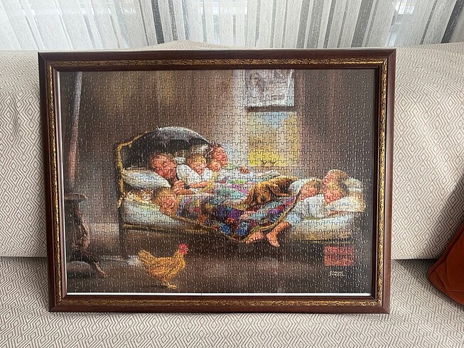 Mutluluğun resmi puzzle çerçeveli