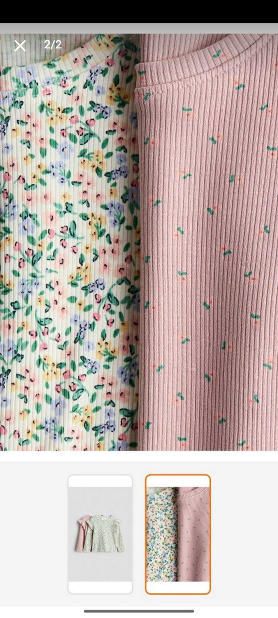 H&M Kız Çocuk Uzun Kollu Renkli Fırfırlı Bluz - Görsel 2