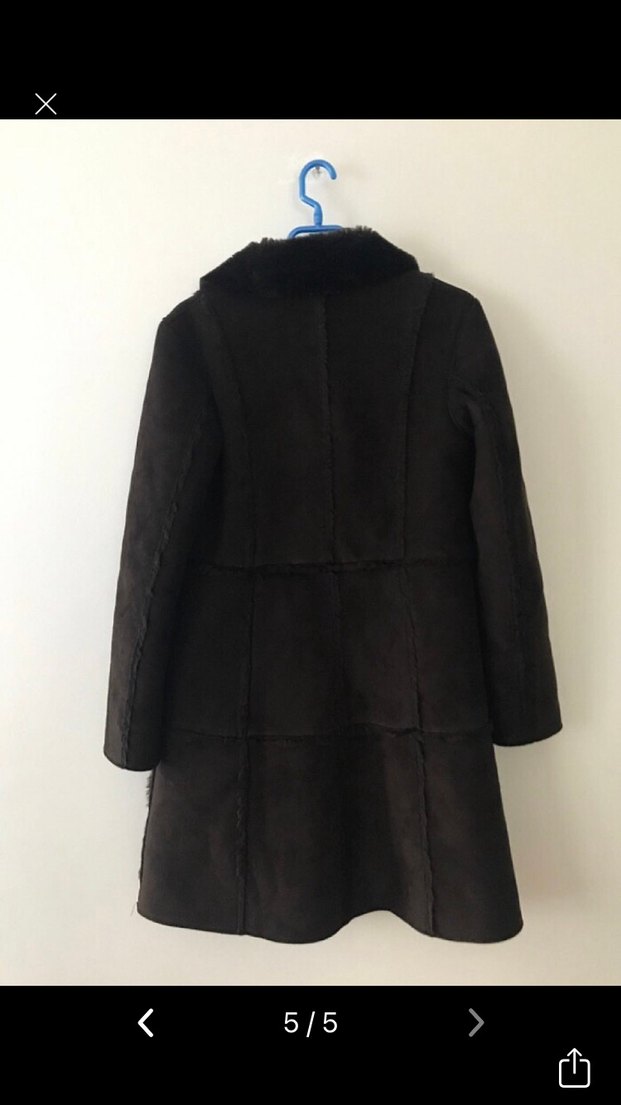 Park Bravo uzun kahverengi kaban - Görsel 5