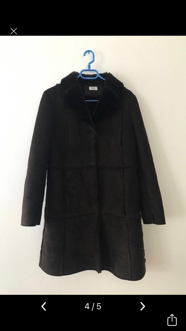 Park Bravo uzun kahverengi kaban - Görsel 4