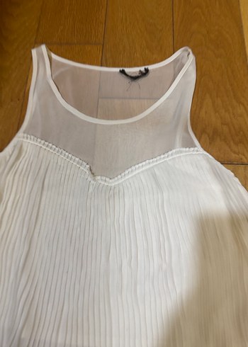 Topshop Topshop Beyaz Piliseli Kolsuz Kadın Bluz
