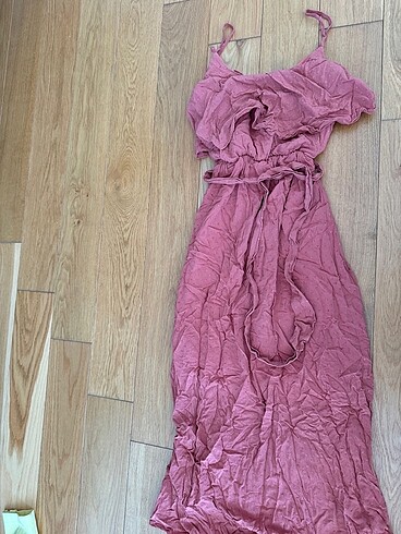 Trendyol askılı midi elbise
