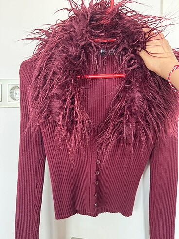 Stradivarius Stradivarius kürklü şık hırka bluz