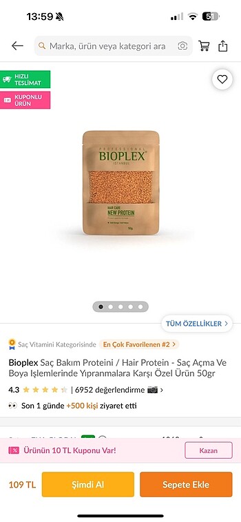 Bioplex saç bakım proteini