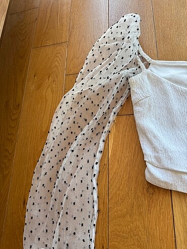 xs Beden Zara balon kol crop top