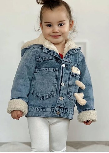 Diğer Peluş Detaylı Erkek Kot Ceket